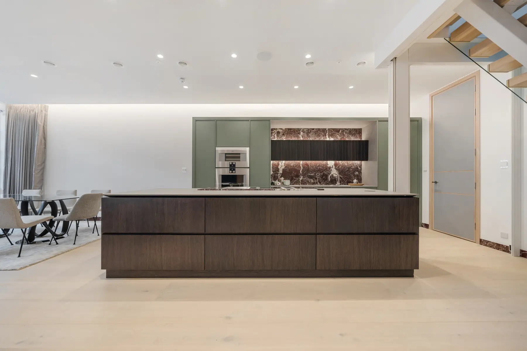 Open-plan kitchen created by removing internal walls