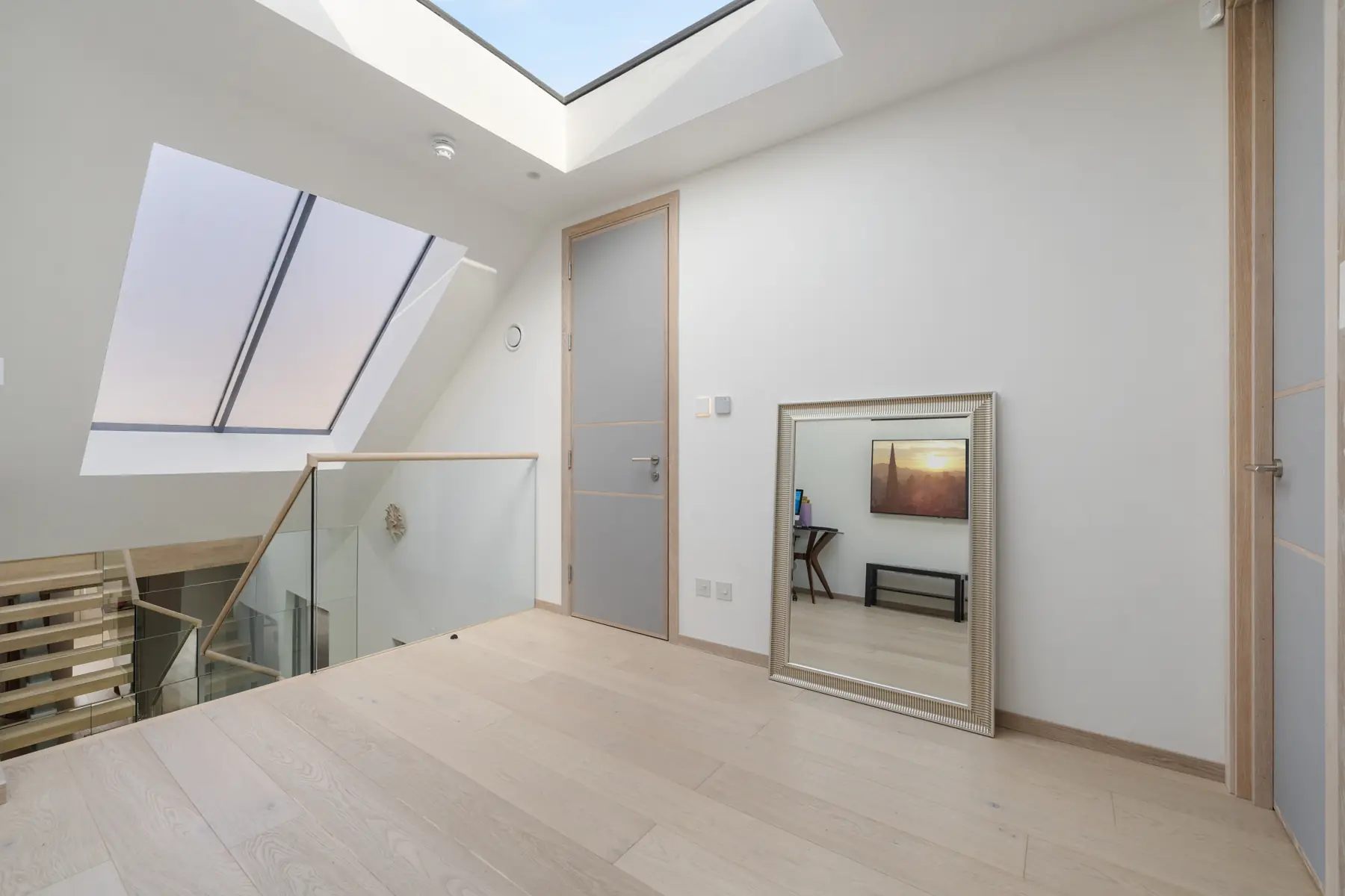 Top-floor landing with roof windows