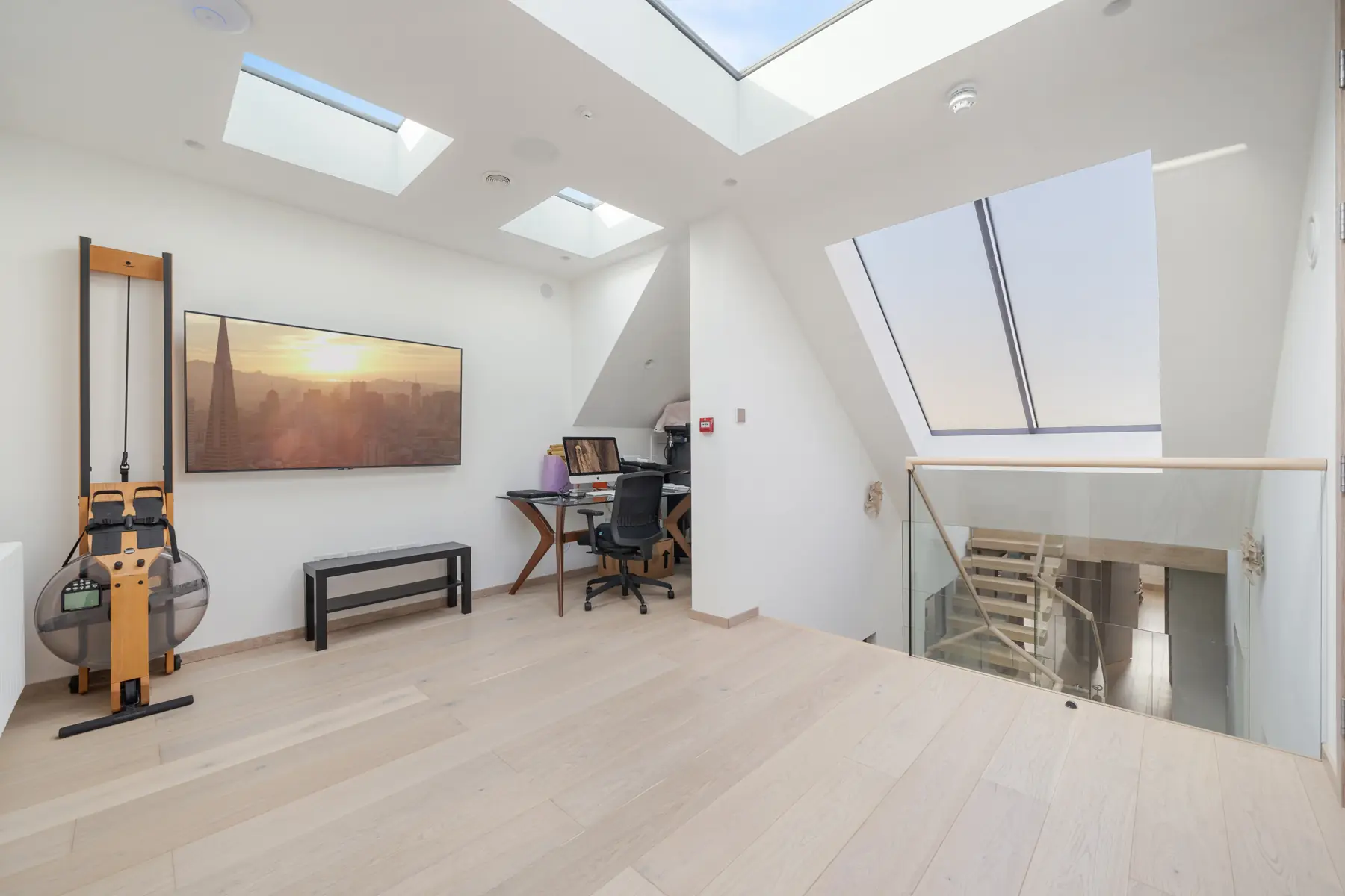 New top-floor room with roof windows in a South Kensington house
