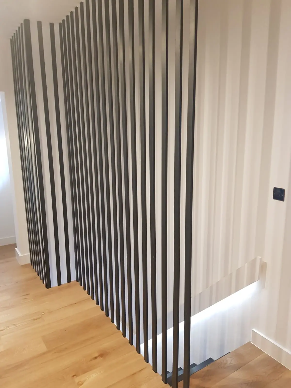 Steel balustrade beside the new stairs